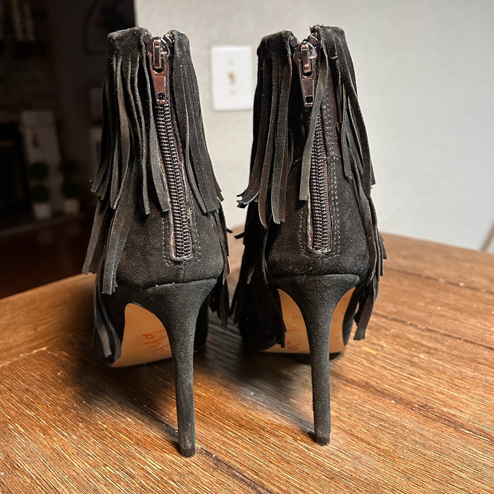 Steve Madden Leather suede flapper fringed boots size 5.5 - Picture 7 of 9